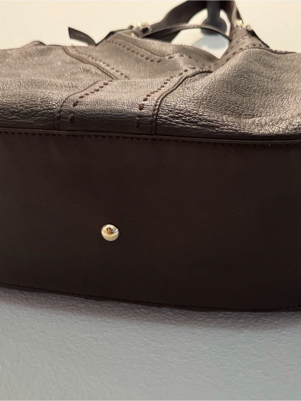 Yves Saint Laurent calf skin reversible, double sac Y tote. Bronze and Chocolate - Picture 9 of 14
